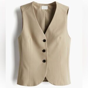 Sleeveless Tailored Suit Vest Beige